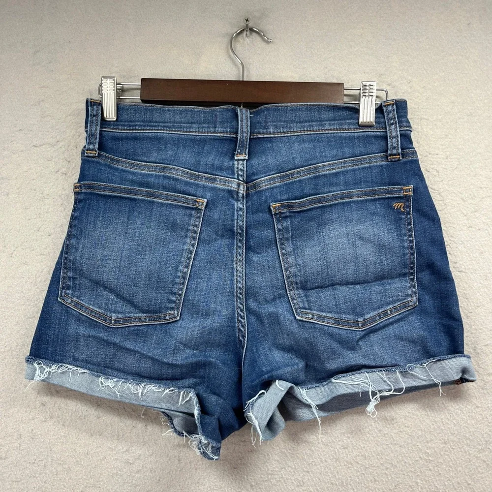 Madewell Denim Shorts Women 28 Blue Jorts High Rise Frayed Raw Hem Cutoff Summer